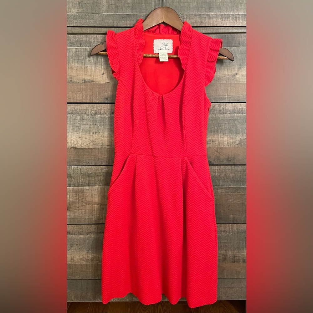Red Anthropologie Tabitha Dress Size 2